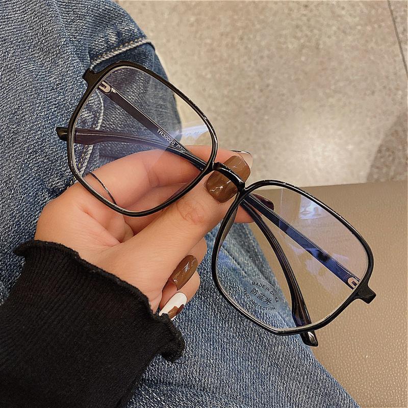 Anti Blue Light Myopia Glasses Large Irregular Glasses Women Polygon Spectacle Frame New Flat Lens Glasses