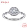 Lindon Classic 925 Sterling Silver  Zircon Ring Ladies Jewelry Wedding Promise Party Gift