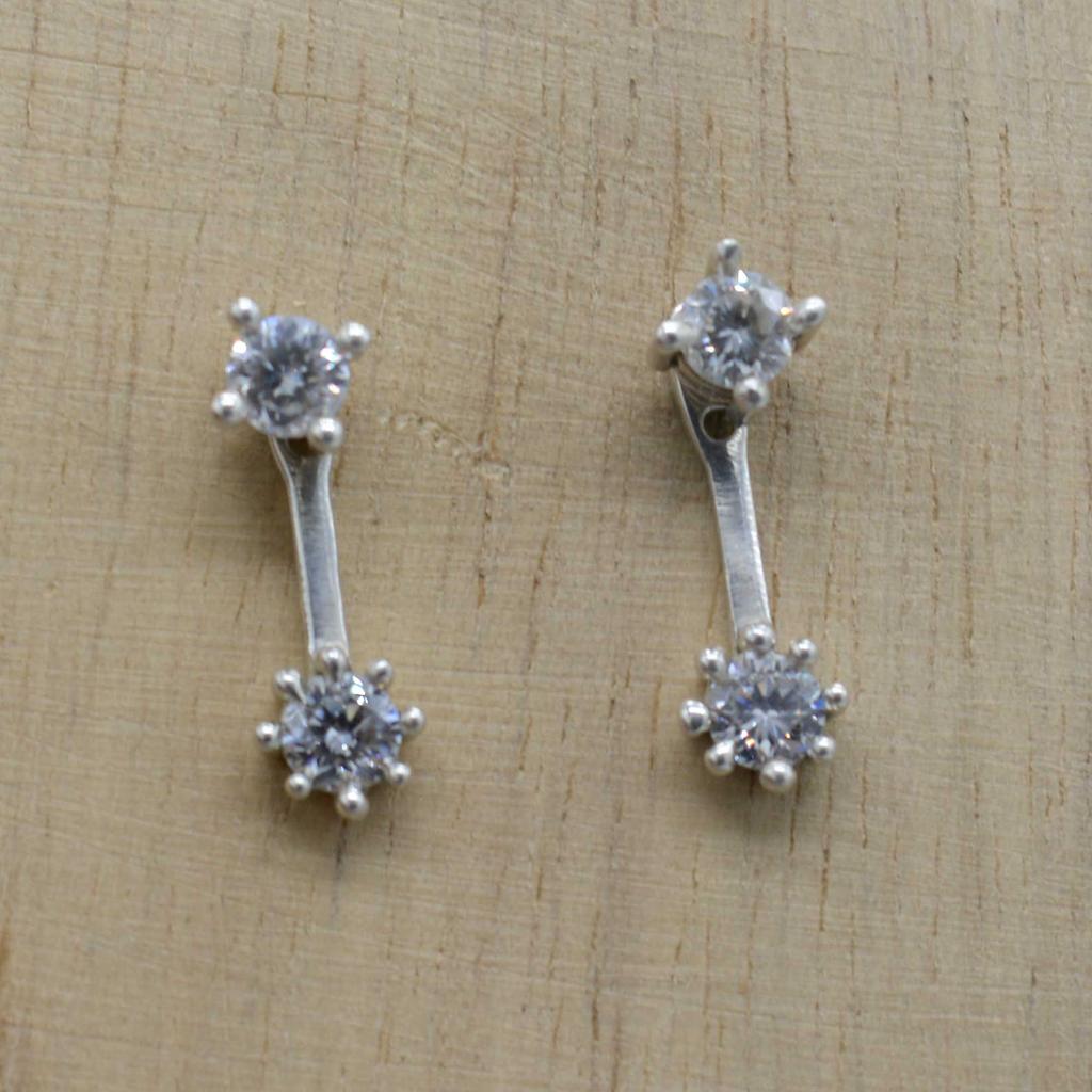 Серьги из стерлингового серебра 925 пробы с фианитами, серьги ручной работы, подарок для нее,