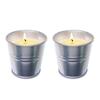 Set of 2 Relaxing Candle Tins Bucket Designs Citronellas Candle Skeeter Repellents Wax Candle Hausware Indoor Candle