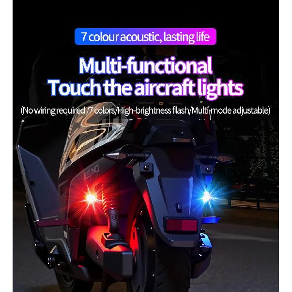 New car motorcycle flash light multi-function touch light colorful RGB warning light touch tail light