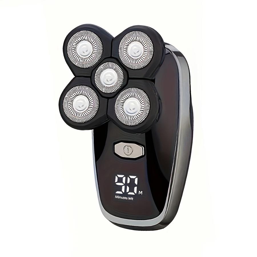 Электробритва для мужчин, электрическая бритва для волос со светодиодным дисплеем - мужская беспроводная перезаряжаемая бритва для лысой головы, электробритва с пятью лезвиями