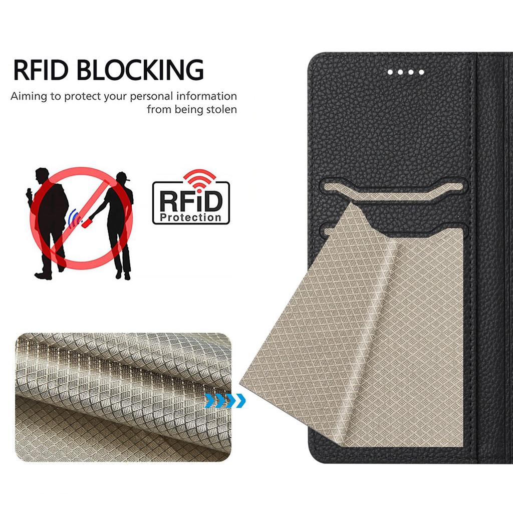 Для Samsung Galaxy S25 Edge Чехол-кошелек Блокировка RFID Кожа с текстурой личи Мобильная накладка