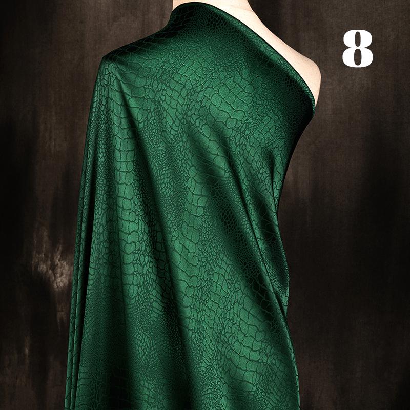 Ткань с принтом под крокодила, микрострейч, черная жаккардовая ткань на метр для платьев, одежды, шитья, однотонная, рукоделие, гладкая