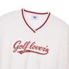 Goxo Golf Rubber V Neck woVen Sweatshirt White
