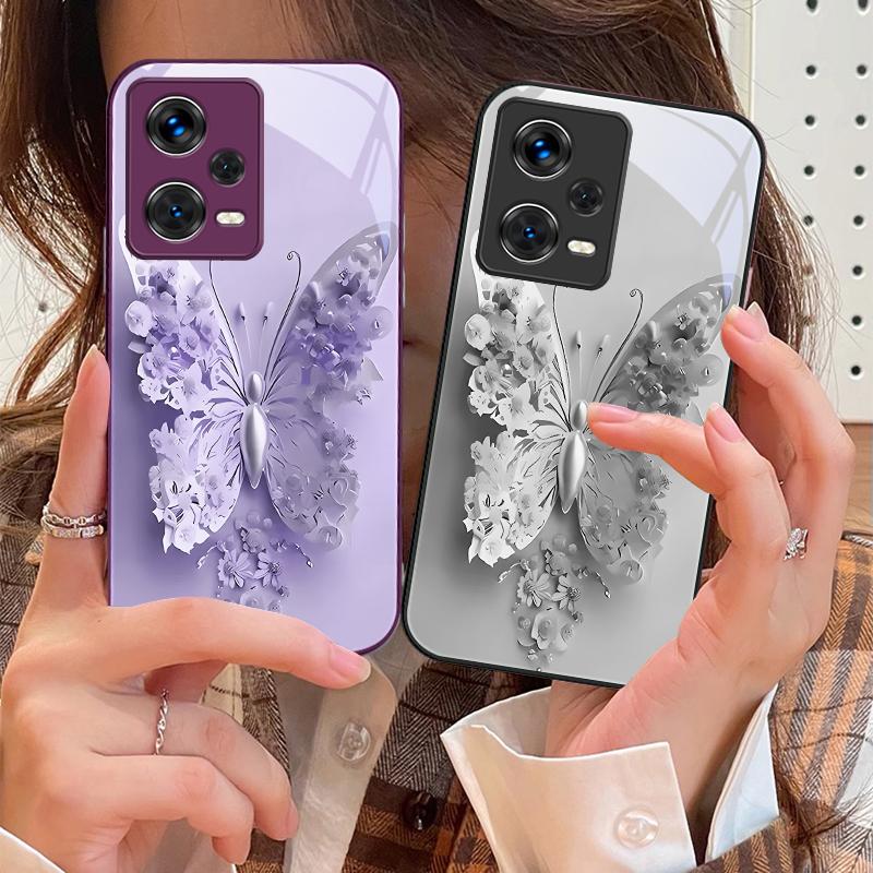 Зеленый Цветок Бабочка Для Xiaomi Poco M4 X7 F7 Ultra x7pro F7 F6 X6 Pro F5 F4 X5 X3 F3 X2 F4 GT Закаленное Защитное Стекло для Телефона