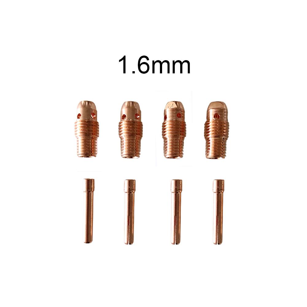 8Pcs WP9 20 25 Torch 1.0/1.6/2.4/3.2mm TIG Collet And Collet Body 13N21 13N22 13N23 13N24 13N26 13N27 13N28 13N29