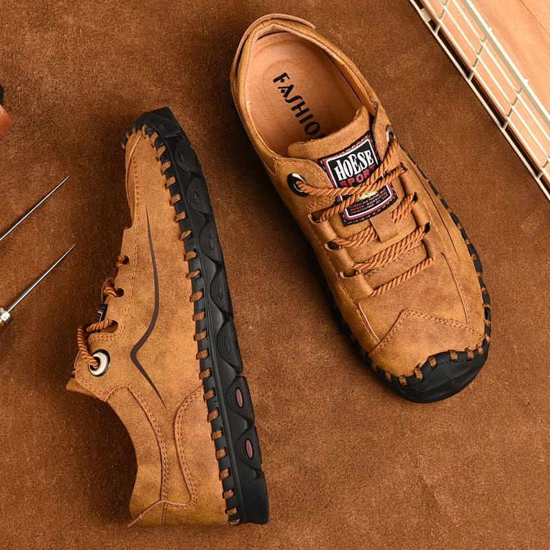 Модная мужская деловая повседневная обувь из воловьей кожи, модельные туфли для бега и пешего туризма на плоской подошве больших размеров