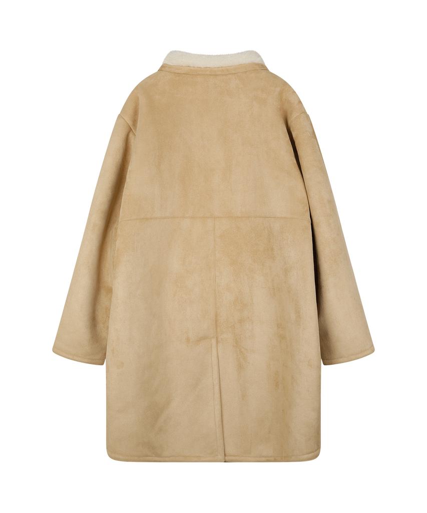 Sunday Fruit Market Market Faux Shearling Jacket Beige