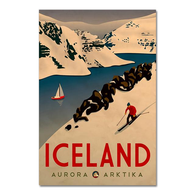 Ski in Australia New Zealand Canvas Painting Vintage Wall Kraft Posters Coated Wall Stickers Home Decoration Pictures Gift No Frame
