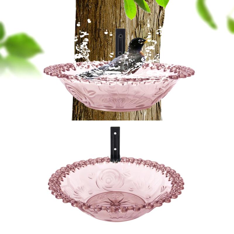Ванночка для птиц, монтируемая на палубу, чаша, кормушки для птиц на ограде, поднос, монтируемая на дерево ванночка для диких птиц для улицы, место для еды и воды, устанавливается на палубе