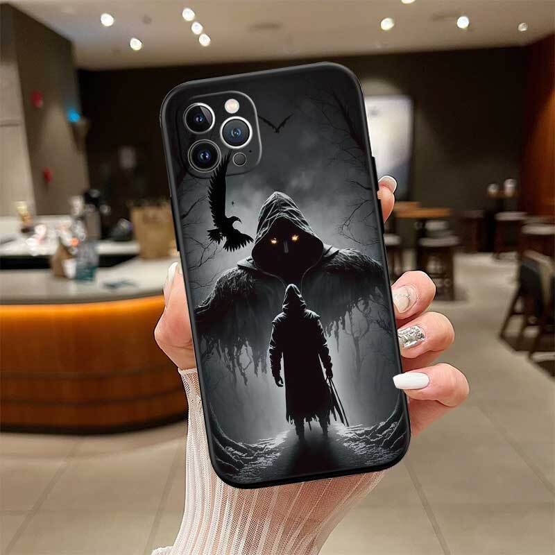 Ударопрочный чехол для телефона Скелет Жнеца Череп для iPhone 6 6s 7 8 11 12 13 14 15 16 17 16E XS Pro Max XR X SE Air