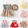 37 Colors Summer Clothes Baby Girl Beach Dresses Casual Fashion Print Cute Bow Flower Princess Dress Newborn Clothing Set