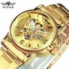 New Women Luxury Top Brand Automatic Mechanical Watch Golden Skeleton Love Stainless Steel Fashion Ladies Wrist Watch