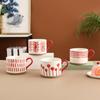 Пара керамических кружек в японском стиле для воды, чашка для кофе, чашка для молока, для дома, ручная роспись, пара чашек для пар