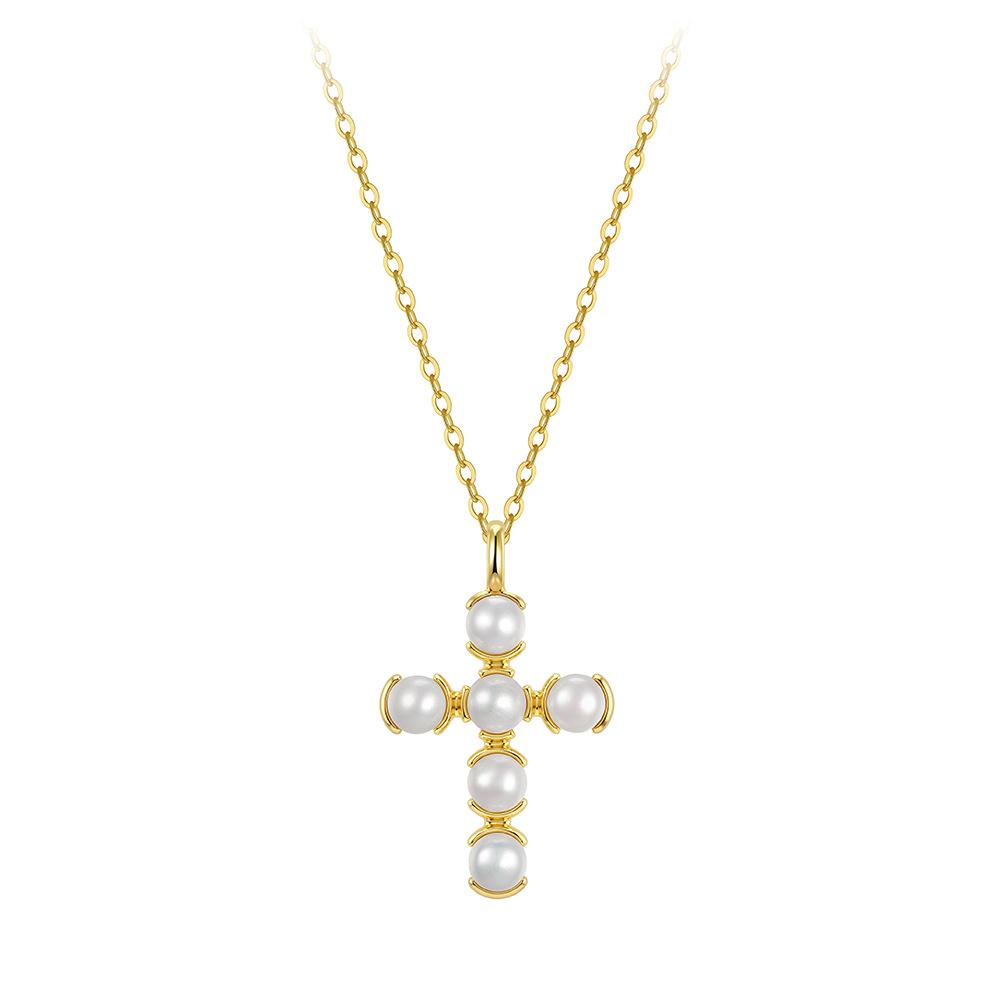 Summer Hot Girl Matching 925 Silver Fine Accessory 14k Gold Plated Long Body Chain Sexy Chest Chain Natural Pearl Drop Necklace