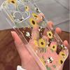 Желтый цветок с пчелой Противоударный прозрачный чехол для iPhone 14/15/16/17 Pro Max