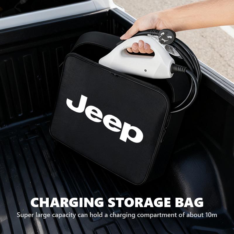 Car Charging Cable Rechargeable Gun Storage Oxford Round Bag For Jeep Compass Renegade Cherokee Wrangler JK Patriot Liberty AJZ1