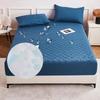 Waterproof Quilted Fitted Sheet Soft Solid Color Mattress Cover for All Seasons Non Slip Mat with Elastic Band