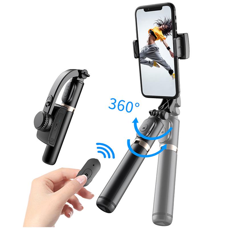 Q08 Bluetooth Selfie Stick: Anti-shake Gimbal, Mini Phone Holder, Desktop Tripod