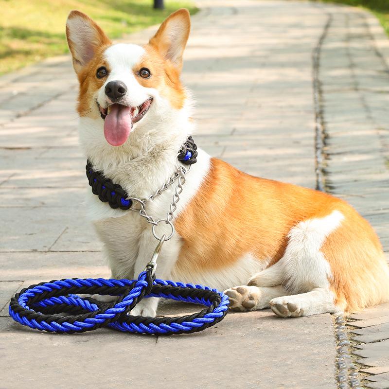 Sturdy Nylon Big Dog Leash for Medium Large Dogs Strong Pet Round Rope Bulldog Golden Retriever Pitbull Lead Chain Pet Supplies