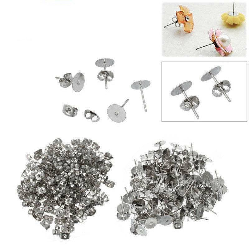 100 шт. DIY практичные плоские серьги-иглы удобные плоские серьги-гвоздики аксессуары для сережек ручной работы