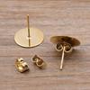 50-100pcs 2 Color Stainless Steel Earring Studs Blank Post Base Pins With Plug Findings Ear Back For DIY Jewelry Making