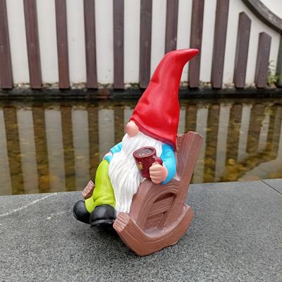 Садовый гном фигурка смола пьющий кофе гном скульптура уличная статуя гнома для внутренней террасы