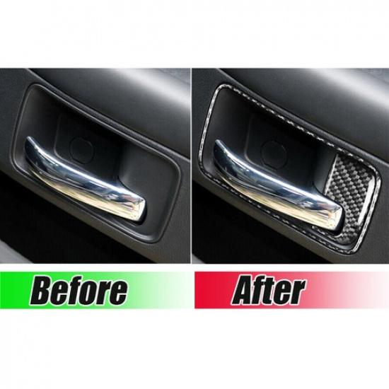 Carbon Fiber Interior Door Handle Bowl Panel Trim Fit For 08~14 Dodge Challenger