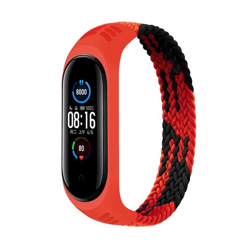 Тканый цветной силиконовый ремешок для браслета Mi Band 7 6 5 4, сменный ремешок для Mi Band 3