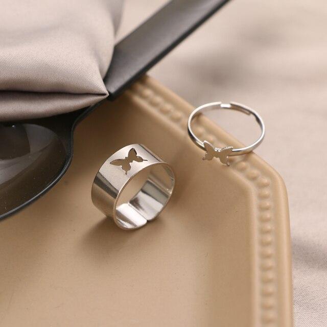 Модные золотые кольца с пламенем для женщин и мужчин, комплект колец для влюбленных пар, помолвка, свадьба, открытые кольца, ювелирные изделия