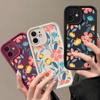 Цветные цветы Силиконовый чехол для iPhone 17 16e 15 16 Pro Max 14 13 12 11 Pro Max Воздушный противоударный бампер Мягкий ТПУ чехол для телефона