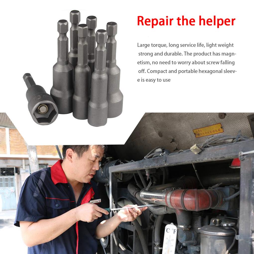 2pcs Nut Driver Bit Hexagon Socket and Shank Quick-release Nut Setter Driver Drill Bit Set