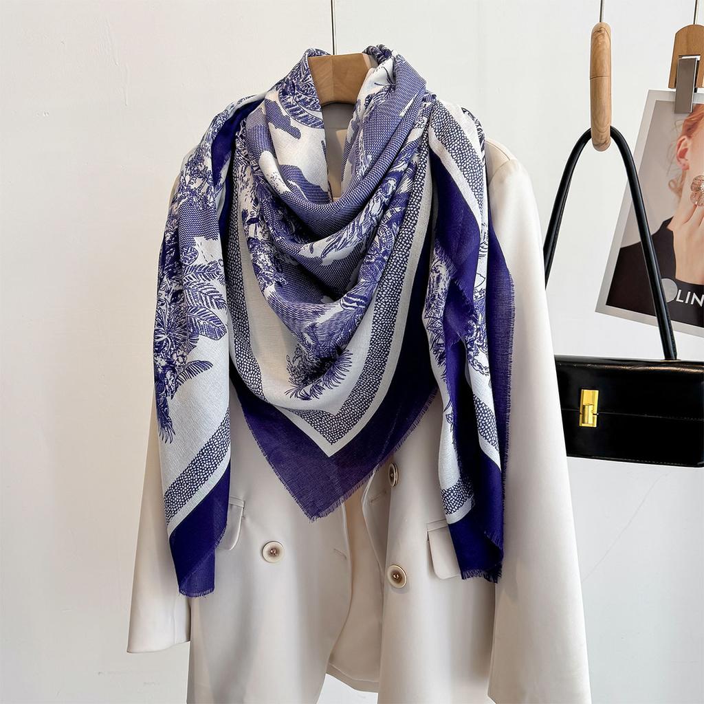 Новый весенне-летний стиль, хлопок и лен на ощупь, большой квадратный шарф, классический модный шелковый шарф для женщин, универсальный шарф-шаль с принтом