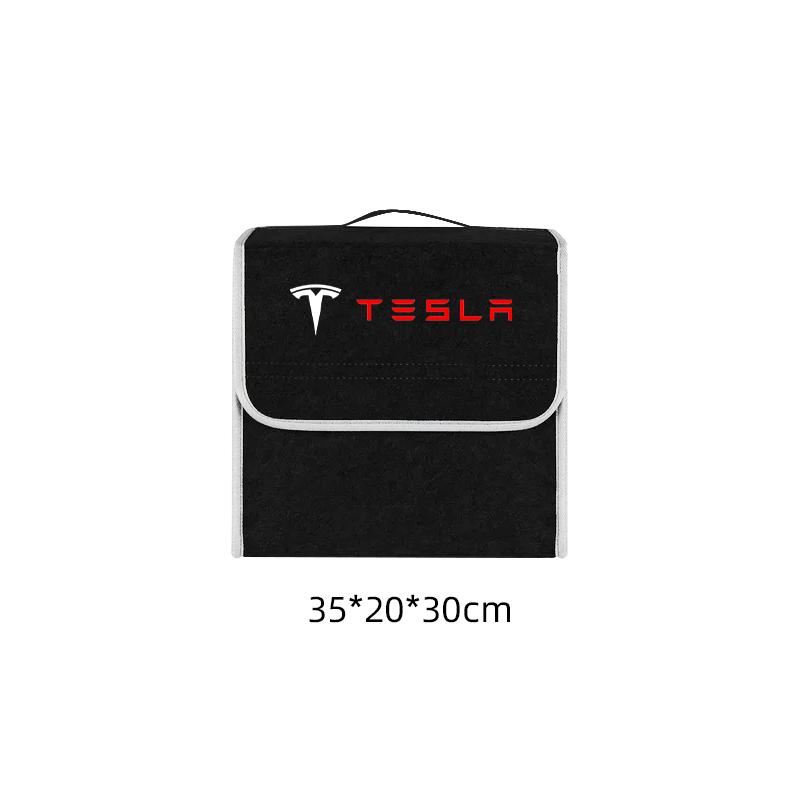 PAJL2 Car Soft Felt Storage Bag Organizer Cars Foldable Trunk Bag For Tesla model 3 model Y Car Stickers