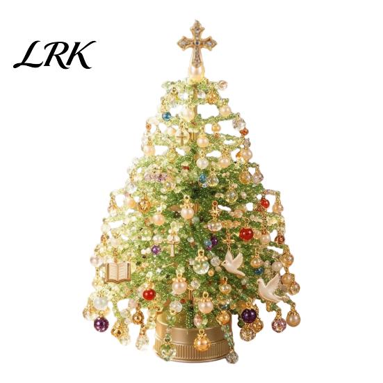 Рождественская елка из бусин Поделка Сделай сам Ручная работа Набор мини-елок из бусин для стола, Хрустальный Рождественский праздничный набор для украшения рабочего стола, Украшение для полки камина, Праздничное