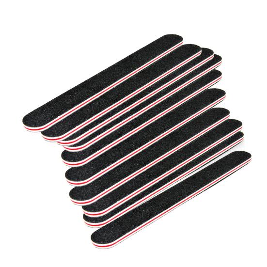 10Pcs Emery Board Large Area Wide Application Sandpaper Black Sand Red Heart Nail File for Salon