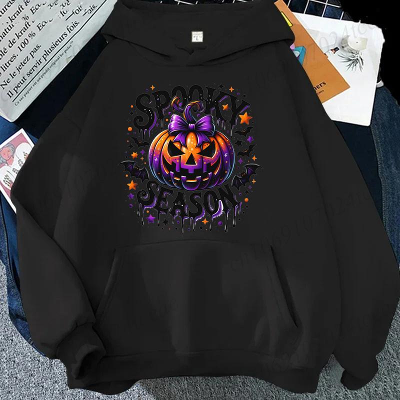 Unisex New Retro Halloween Hoody Women Casual Hoodies Men and Women Fleece Warm Hoodies Spooky Season Fashion Oversized Sweatshirts