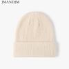 Available Autumn and Winter Warm Thickened Double Beanie Hat Simple Men's Women's Knitted Hat