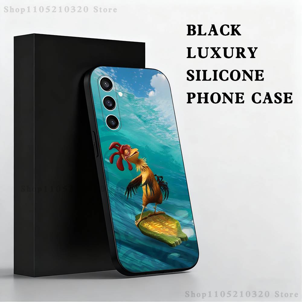 Chicken J-Joe Surf Phone Case For Samsung S25,S24,S23,S22,S21,S20,S10,Ultra,Plus,Lite,FE,Soft Silicone Black Cover
