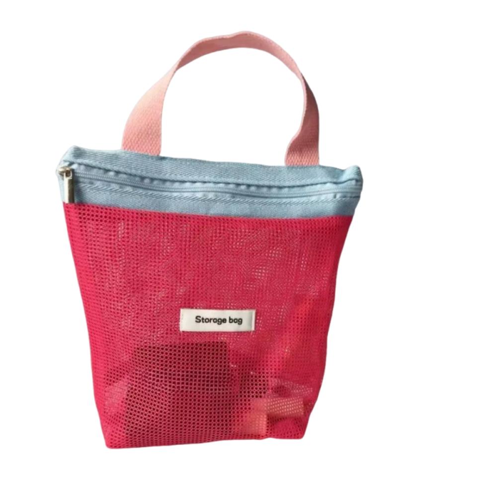 Transparent Mesh Makeup Bag Large Capacity Vibrant Bright Color Bag Bag Shower Organizer Beach