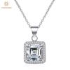 100% стерлинговое серебро 925 пробы VVS1 3EX D цвет 2.5CT 8*8 MM настоящий муассанит бриллиант драгоценный камень кулон ожерелье ювелирные изделия GRA