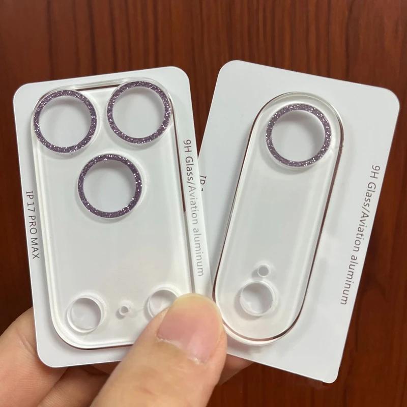 Glitter Camera Lens Glass For iPhone 17 Pro Max 17 Air Diamond Rear Camera Lens Protector Cover for iPhone17Pro Max Lens Glass