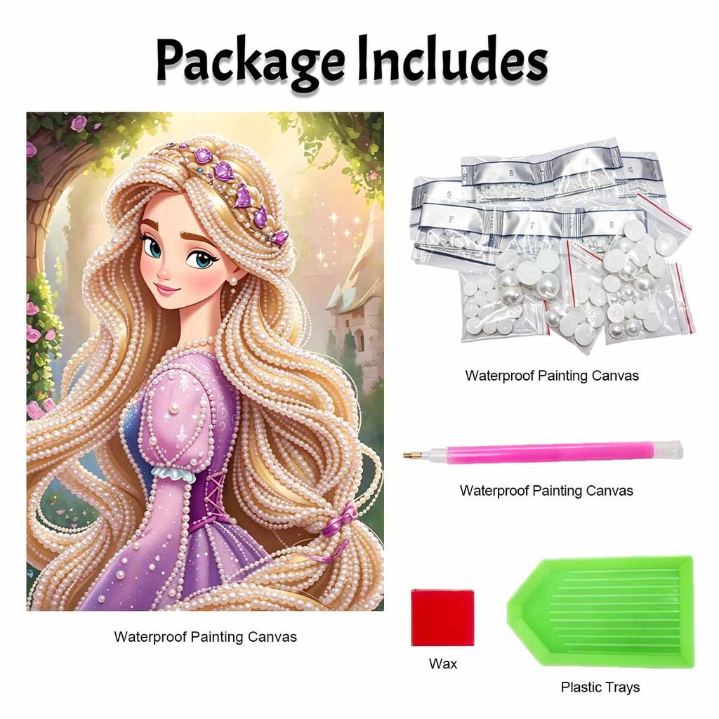 Disney Rapunzel pearl painting handmade diy pearl art painting simple living room hanging painting decoration
