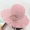 Wide Brim Uv Protection Straw Hat Fashion Casual Breathable Beach Cap Bucket Hat Summer Sun Hat