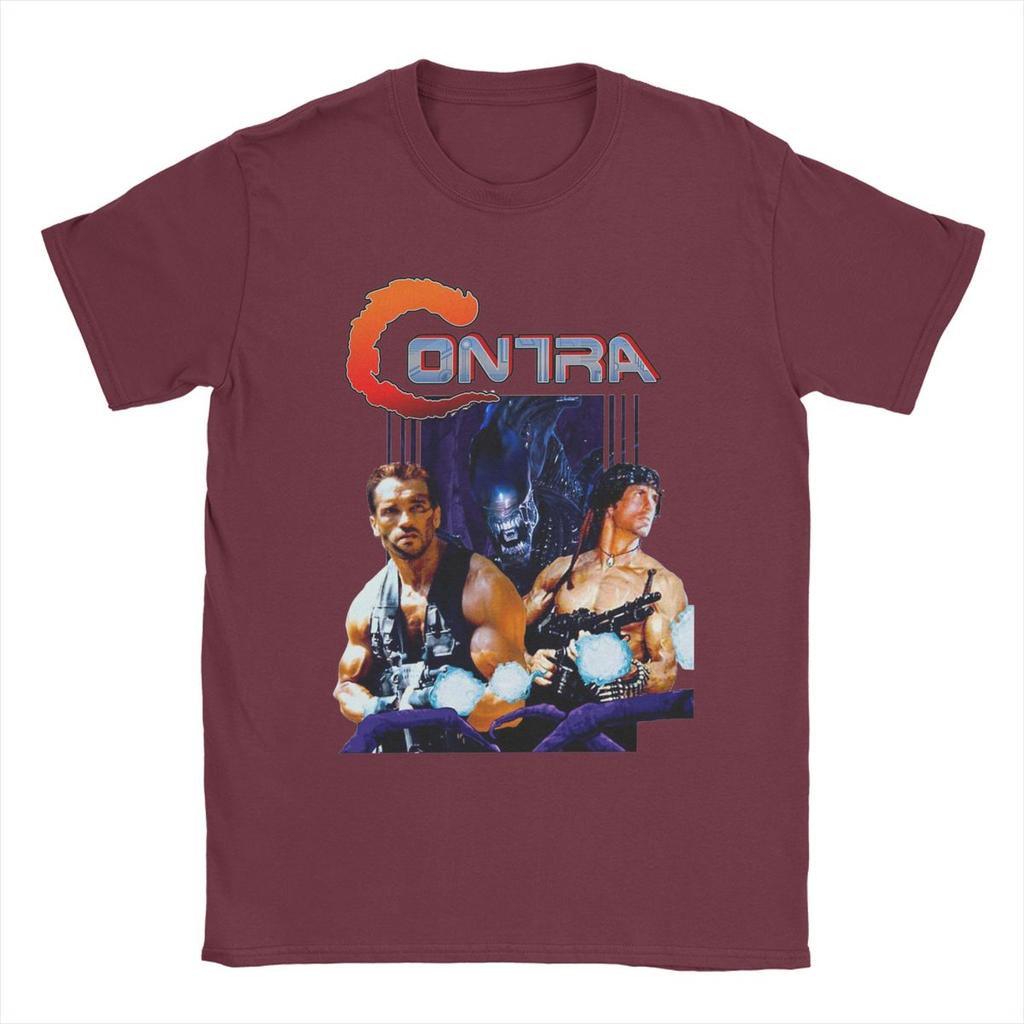Мужская футболка Contra Movie Игра Одежда из чистого хлопка Новинка Футболка с коротким рукавом и круглым вырезом Футболка с принтом