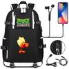 Double Shooter Plant USB Teen Student Backpack Unisex Casual Travel Rucksack