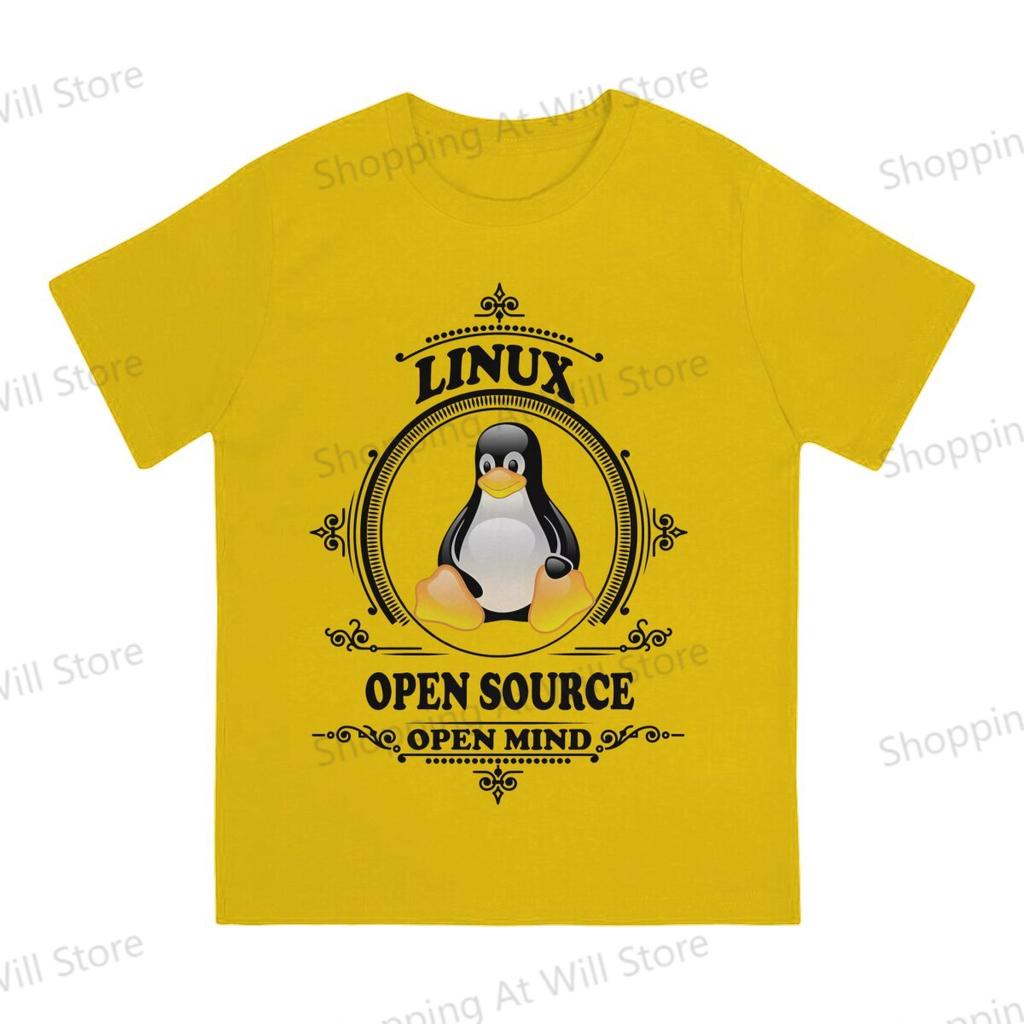 Топы Хлопок Мода Linux Открытый Исходный Код Открытый Разум Унисекс и Женские Футболки Linux GNU Minix Unix С коротким рукавом забавный принт