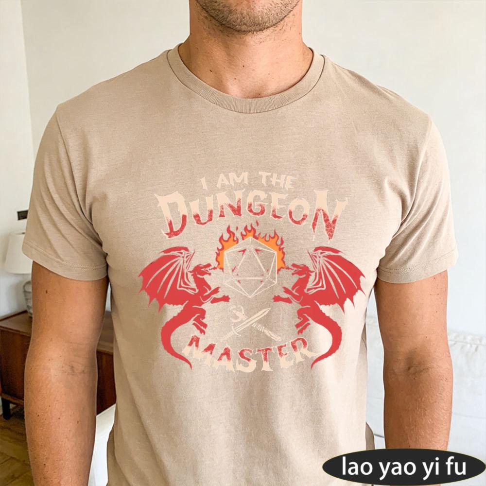 Unisexs I Am The Dungeon Master Red Dragons Flaming D20 Graphic Tshirt Dd Rpg Gamer Tee Latest Trendy Style Summer Cotton Tops