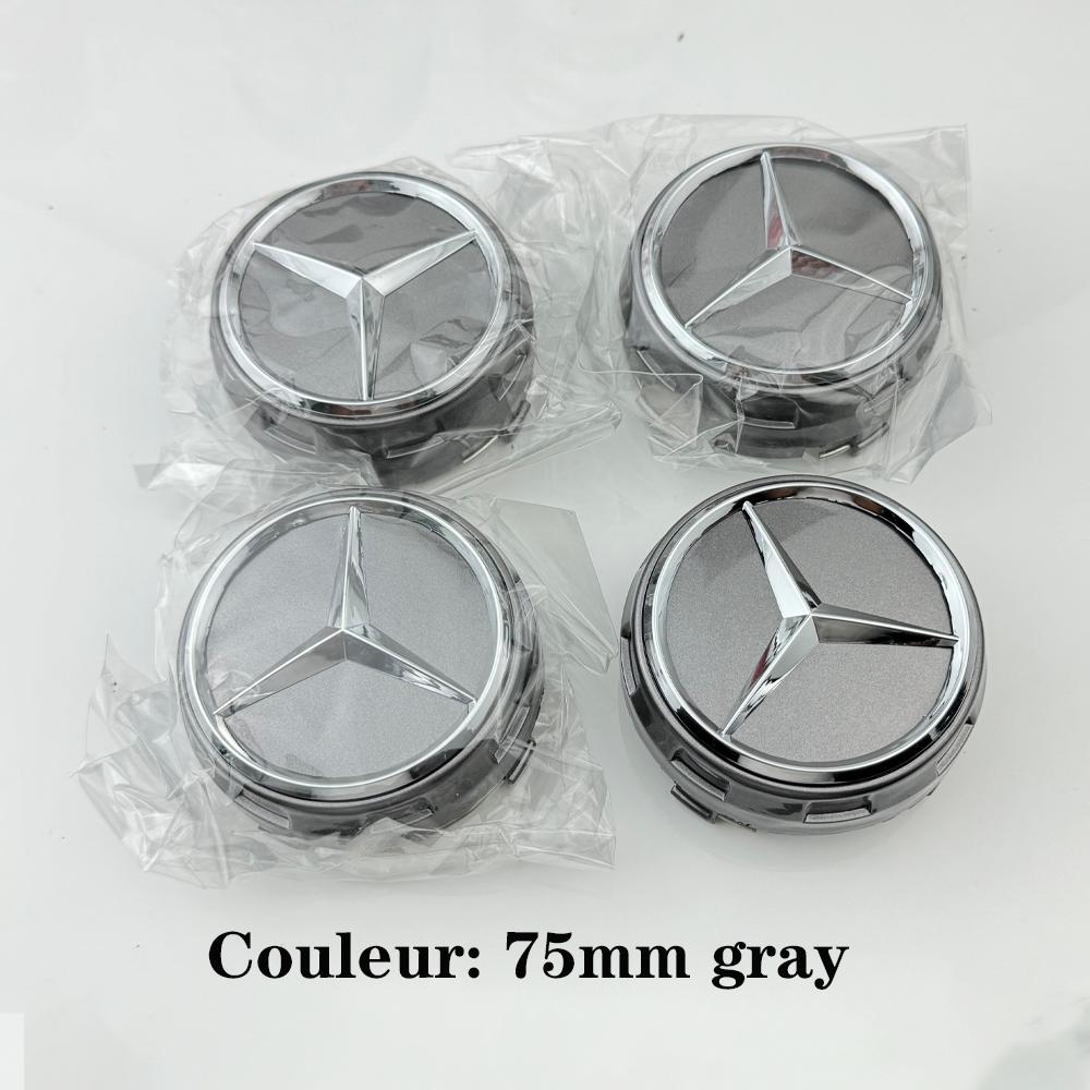 New 4pcs 75mm Black Red Raised Car Styling Wheel Center Cap Hub Covers Badge Car Accessories For Mercedes Benz AMG A0004000900